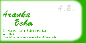 aranka behm business card